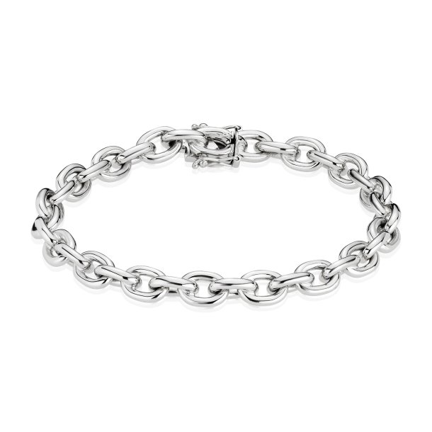 ARMBND HVIDGULD - Rund Anker