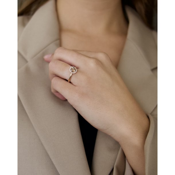 ROSETRING MED 1 CT DIAMANT COGNAC