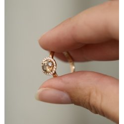 ROSETRING MED 1 CT DIAMANT COGNAC