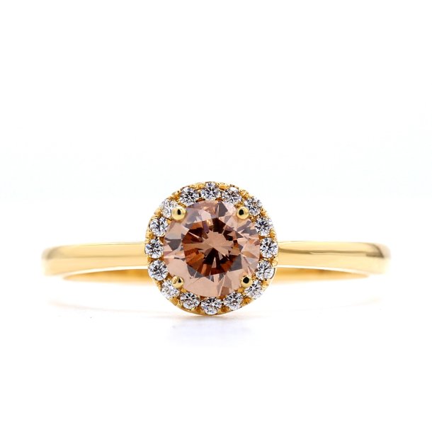 ROSETRING MED UNIK CHAMPAGNE DIAMANT