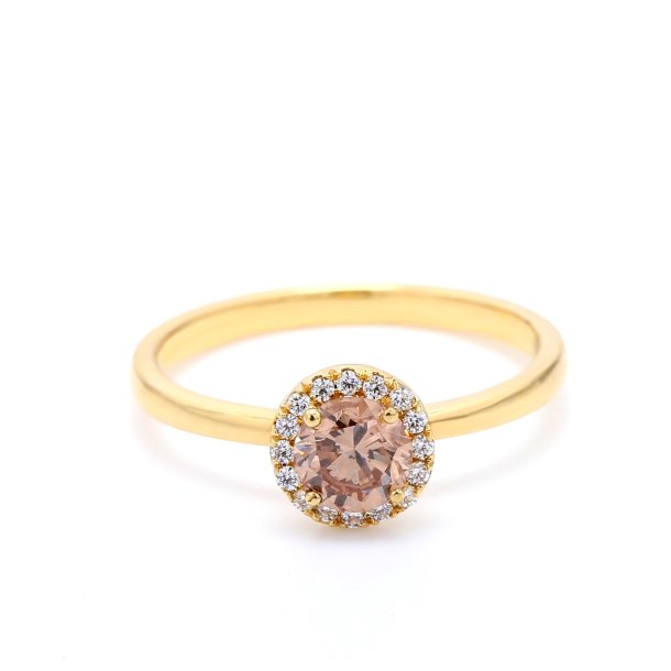 ROSETRING MED UNIK CHAMPAGNE DIAMANT