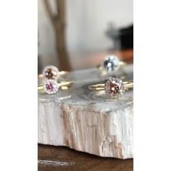 ROSETRING MED UNIK CHAMPAGNE DIAMANT