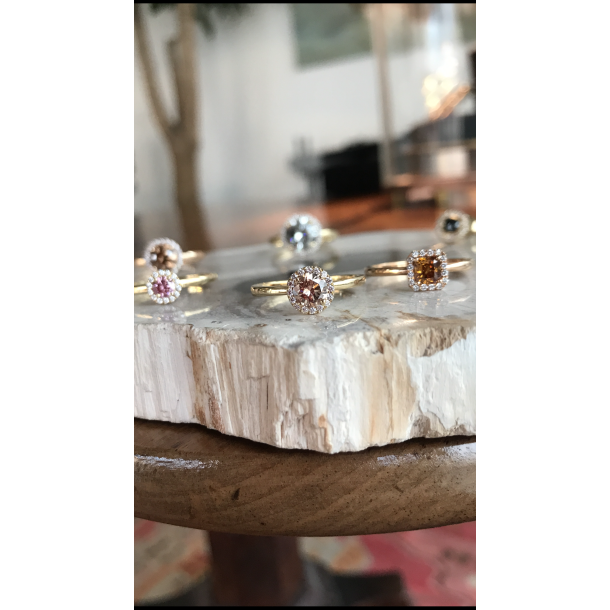 ROSET DIAMANTRING I ROSA GULD
