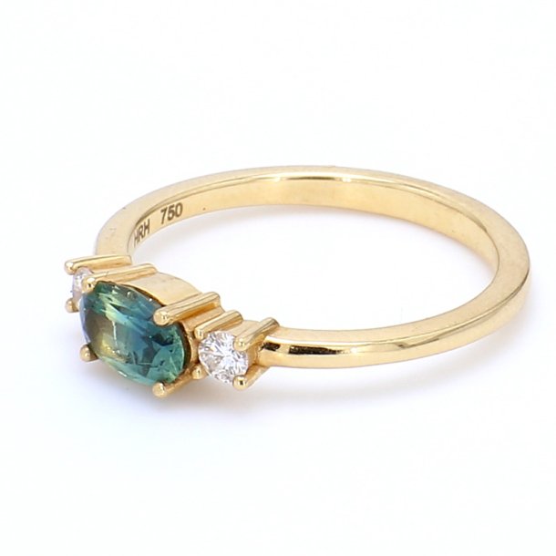 3-STENSRING MED SAFIR