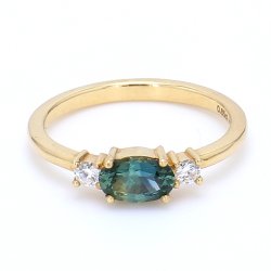 3-STENSRING MED SAFIR