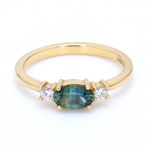 3-STENSRING MED SAFIR