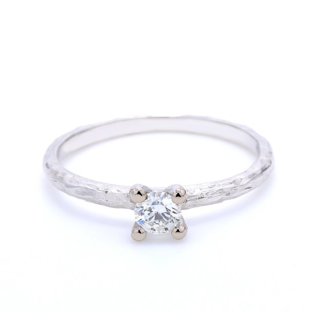DIAMANTRING I HVIDGULD