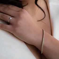 TENNISARMBND i 18 kt hvidguld &amp; 1.00 ct. diamanter