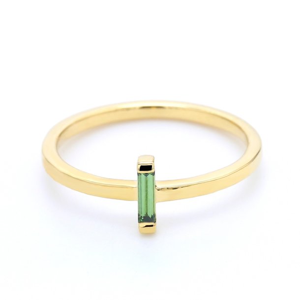 RING MED GR�N DIAMANT