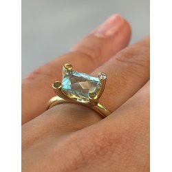 STOR AQUAMARIN RING 