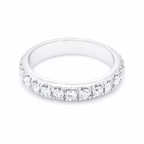 ALLIANCERING MED DIAMANTER I HVIDGULD