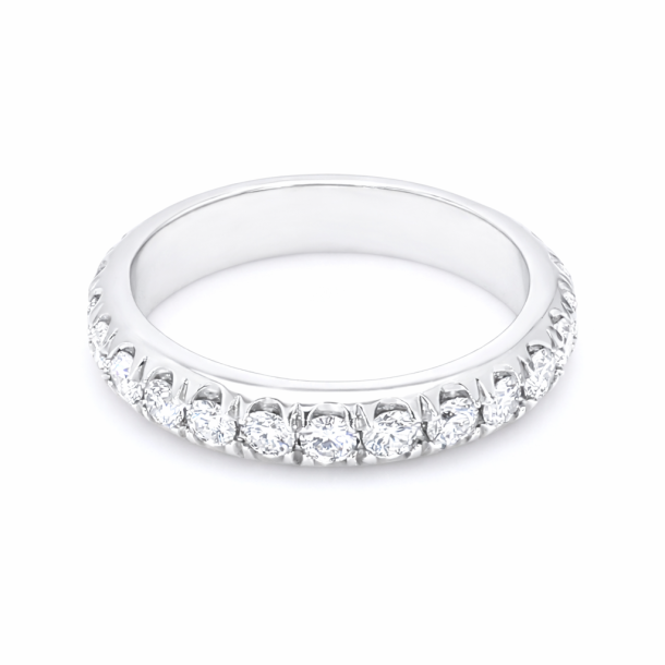 ALLIANCERING MED DIAMANTER I HVIDGULD