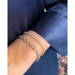 ARMB�ND HVIDGULD - Rund Anker