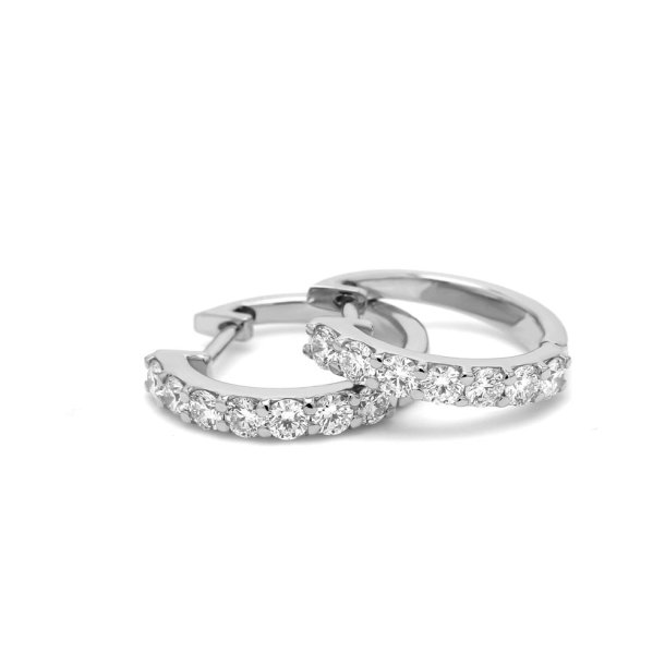 CREOLER HVIDGULD MED DIAMANTER 1 CARAT