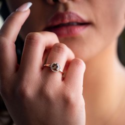 ROSETRING DIAMANT 0.50 CT COGNAC