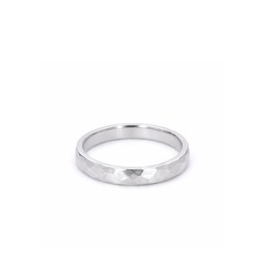 HVIDGULDRING MED FACETTER