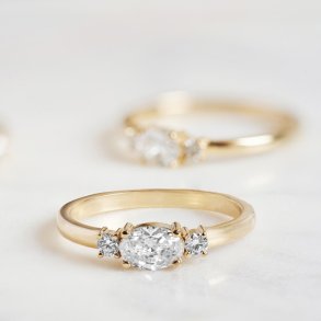 LYRA 3-STENSRING MED 0.50 CT DIAMANT TW/VS