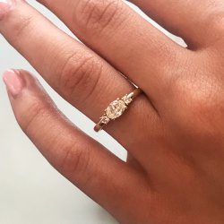 LYRA 3-STENSRING MED 0.50 CT DIAMANT TW/VS