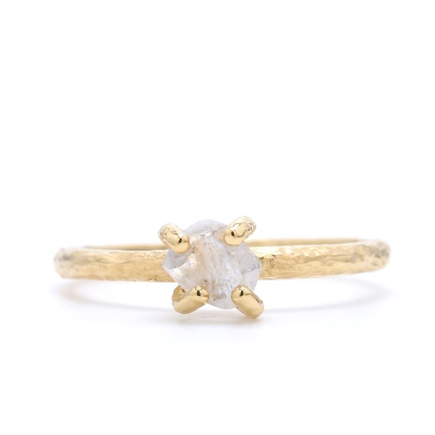 RING MED R� DIAMANT KLAR HVID