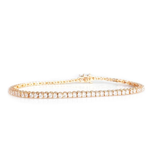 TENNISARMB�ND i 18 kt guld &amp; 5.00 ct. diamanter