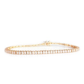 TENNISARMBND i 14 kt guld & 3.00 ct. diamanter
