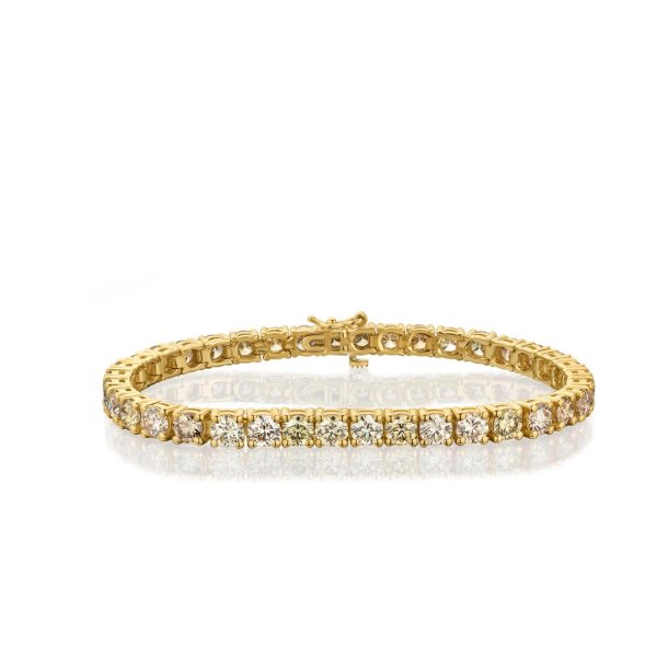 TENNISARMB�ND i 18 kt guld &amp; 8.00 ct. diamanter