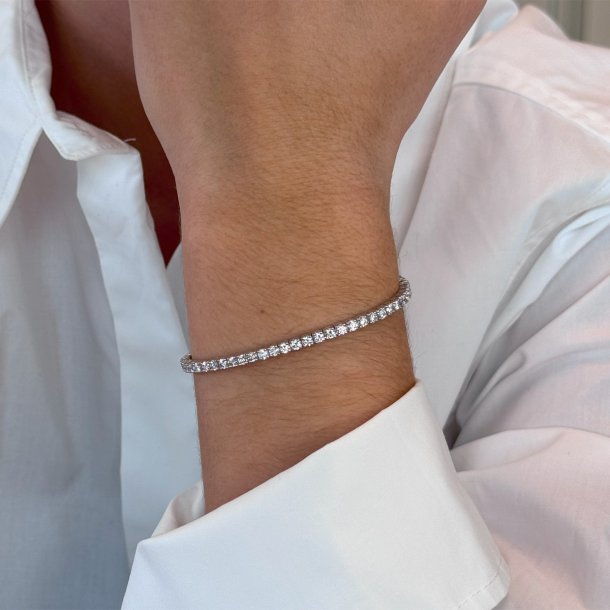 Test 3:  Tennisarmb�nd i hvidguld med 2 ct. diamanter