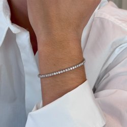 TENNISARMBND i 18 kt hvidguld &amp; 3.00 ct. diamanter