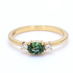 3-STENSRING MED SAFIR