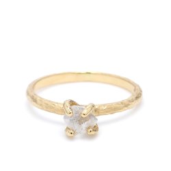 RING MED R DIAMANT KLAR HVID