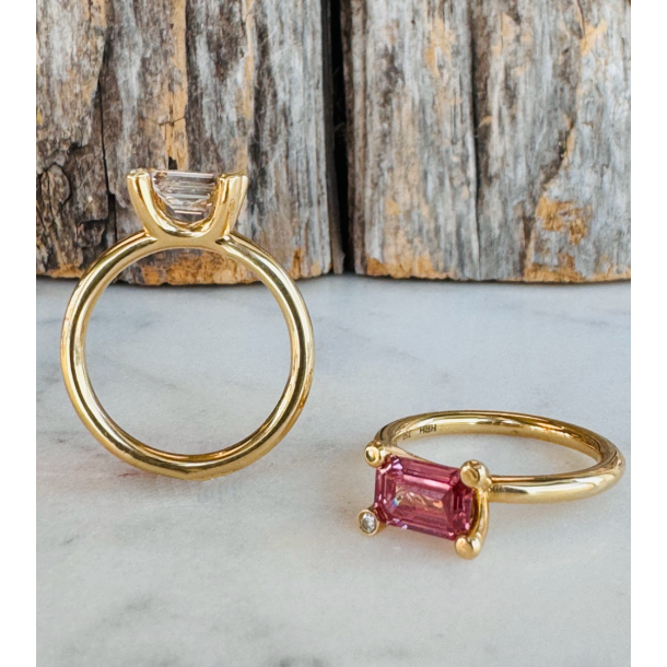 EMERALD CUT DIAMANTRING PINK 